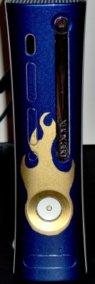 Custom - Gold flames on blue