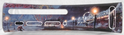 This is a custom printed faceplate for the game Splatterhouse featuring concept art.