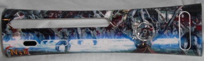 This is a custom printed faceplate featuring a screengrab from the game Ninety Nine Nights II. The plate was given to Konami at E3 2010.