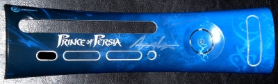 This is an official Prince of Persia faceplate, autographed by Ubisoft North America President Laurent Detoc and Marketing Senior VP Tony Key. It was signed at a Ubisoft Kinect event held in San Francisco, CA in October, 2010.