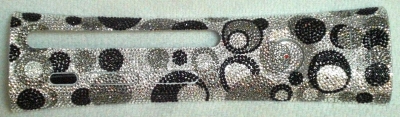 Custom faceplate made by Spacey's Mom, using real Swarovski crystals.
