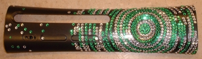 Custom faceplate made by Spacey's Mom, using self-adhesive jewels.