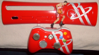 Houston Rockets custom painted plate and controller made by XBA member wicked_d365