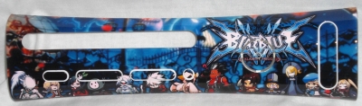 This is a custom plate designed by SpaceGhost2K and printed by Imageware, and includes images from the Aksys game BlazBlue.