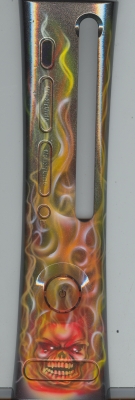 Skull with Flames Custom Airbrushed