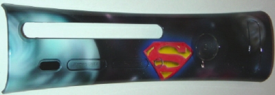 Custom plate airbrushed by MyPaintEffects. Superman's logo glows in the dark.