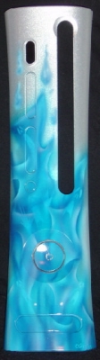 Blue Flames - Design 1 on Silver